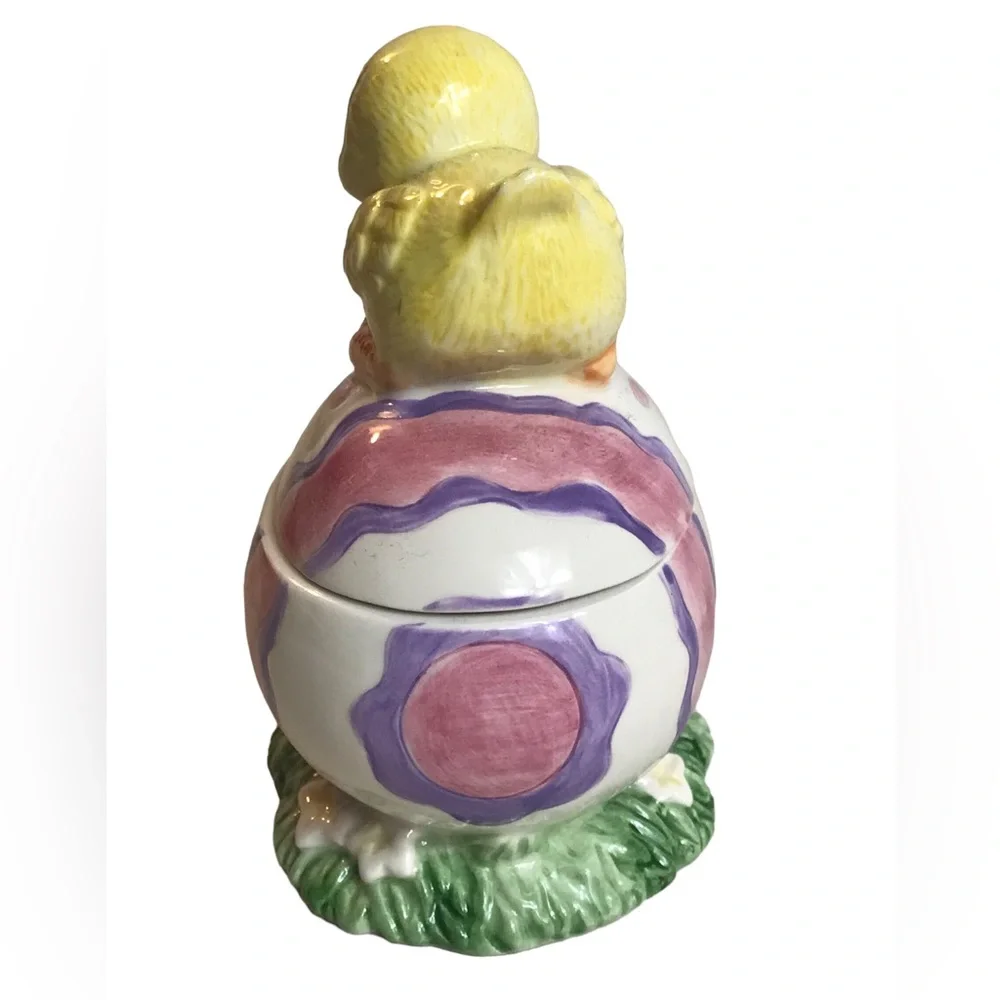 Vintage Fitz And Floyd Candle Easter Ceramic Yellow Chick Egg Scented Spring - Picture 3 of 6
